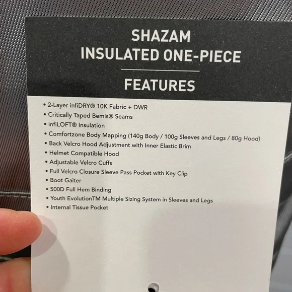 SOLD!! 686 x NASA Boys Shazam Insulated One Piece Snowsuit Silver BNWT Size XS - Picture 9 of 15